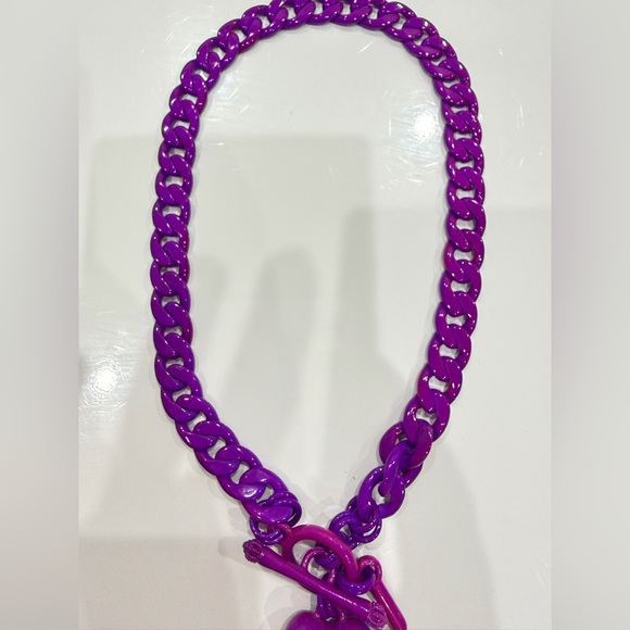 Juicy Couture Purple Heart Charm Necklace - Picture 4 of 6